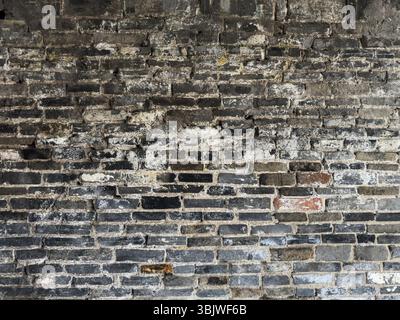 Old brick wall background, texture.Ttraditional grey black bricks. Historical Chinese architecture Stock Photo