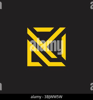 letter ny squares linear yellow geometric logo vector Stock Vector