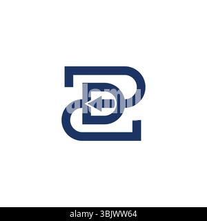 letter 2d overlap arrow simple geometric logo vector Stock Vector