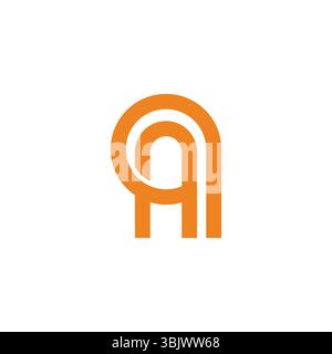 letters aq loop linked geometric overlap logo vector Stock Vector