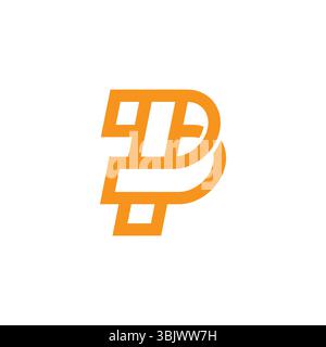 letter tp simple outlines geometric logo vector Stock Vector