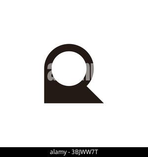 letter r ring simple geometric logo vector Stock Vector