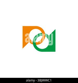 letter pd overlapping colorful rings logo vector Stock Vector