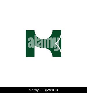 letters mk linked curves abstract geometric logo vector Stock Vector