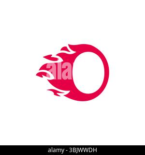 letter d o ring of fire motion run symbol logo vector Stock Vector