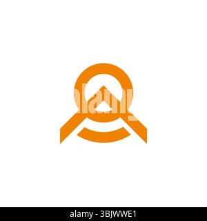 sun roof smile abstract simple geometric logo vector Stock Vector