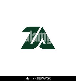 letters za triangles curves geometric logo vector Stock Vector
