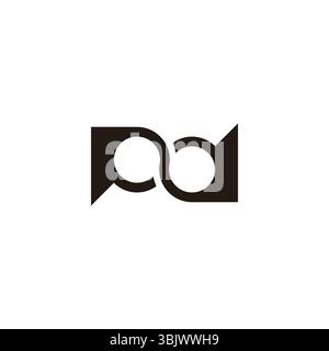 letter pd linked infinity geometric ring logo vector Stock Vector