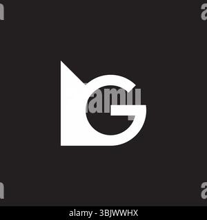letter bg simple geometric linked logo vector Stock Vector
