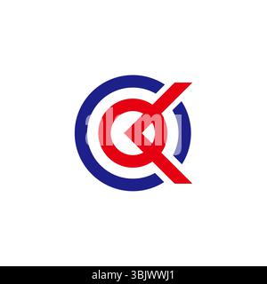 letter cok ck simple round geometric lines logo vector Stock Vector