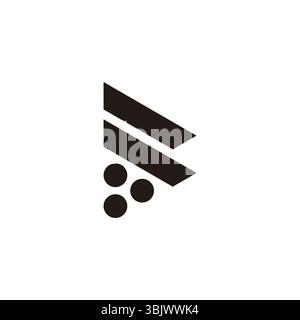 letter b simple geometric dots triangle logo vector Stock Vector