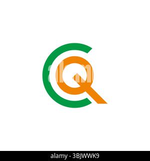 letter cq colorful round geometric line logo vector Stock Vector