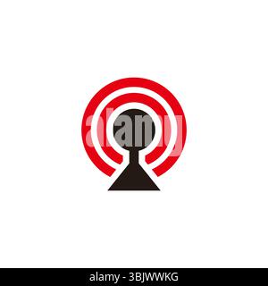 signal circles round center colorful design symbol vector Stock Vector