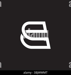 letter cc outlines simple geometric logo vector Stock Vector