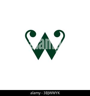 letter w spiral triangles linked geometric logo vector Stock Vector