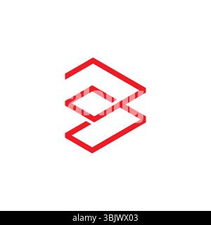 letter b thin linear arrow abstract geometric logo vector Stock Vector