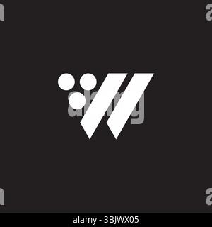 letter w simple geometric dots triangle logo vector Stock Vector