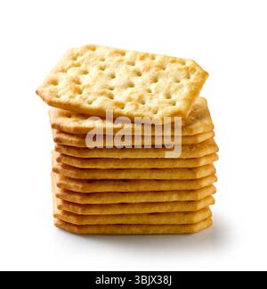 stack of crackers isolated on white background Stock Photo