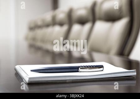 Notepad on a table Stock Photo