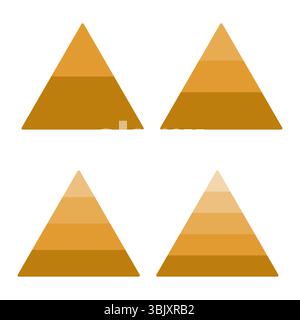 Orange triangle mountains. Geometric peak shapes. Angular hill vector. Desert landscape design. Stock Vector