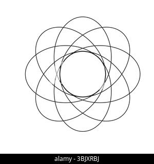 Geometric spiral pattern. Circular line design. Linear vector mandala. Abstract rotation shape. Stock Vector