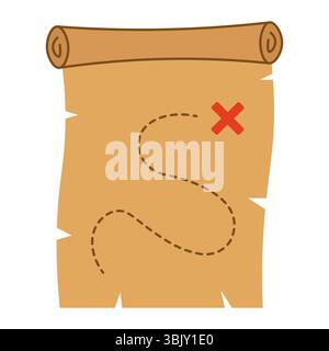 Illustration of an old fashioned pirate island treasure map Stock ...