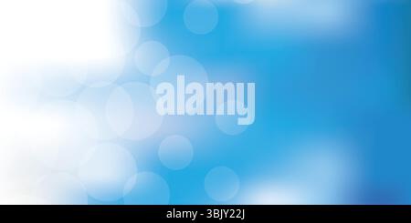 Design Template, Abstract Blurred White and Blue Background - Vivid Bright Wide Scale Multipurpose Creative Vector Design with Bokeh Effect for Advert Stock Vector