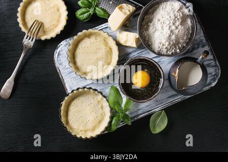 Dough for baking quiche tart Stock Photo
