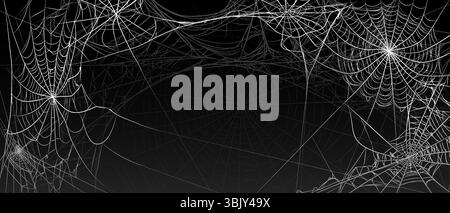 Halloween old spooky cobweb with various sizes and shapes background. Stock Vector