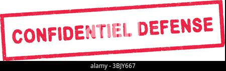 Vector illustration of the word Confidentiel defense (Defense Confidential in French) in red ink stamp Stock Vector
