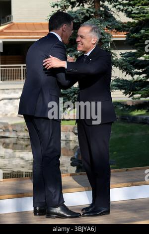 Prime Minister Mark Carney greets people during the Vancouver Pride