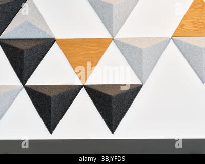Triangle shaped tiles on the ceiling of the café in the Northampton museum and art gallery, England. Stock Photo
