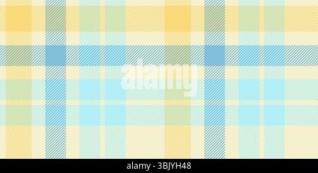 A seamless tartan plaid pattern in refreshing shades of blue and yellow. Perfect for textile design, fashion, home decor, and creative projects with a Stock Vector