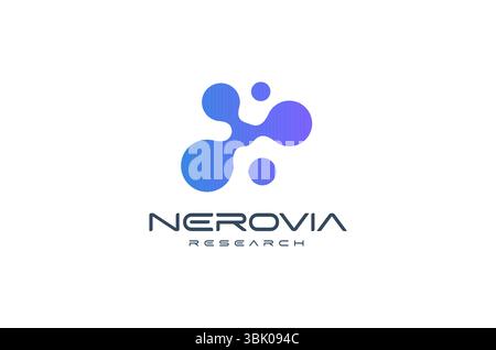 Abstract molecular logo with fusion organic shapes, representing science, biotech, and innovation. Ideal for tech startups, research firms, and data Stock Vector