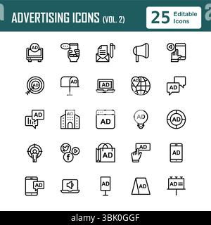 Advertising Icons Set (Vol. 2) Stock Vector