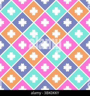 Ornament in colourful tiles seamless geometric pattern vector illustration Stock Vector