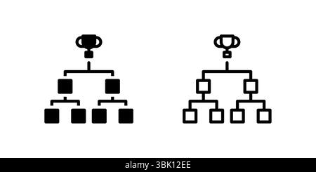 Tournament bracket icon set for competition structure Stock Vector