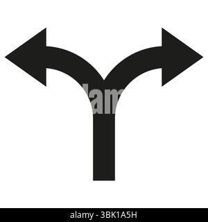 Right turn split sign on transparent background,vector illustration ...