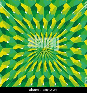 Green radial pattern. Vector sunburst design. Emerald ray arrangement. Geometric starburst effect. Stock Vector