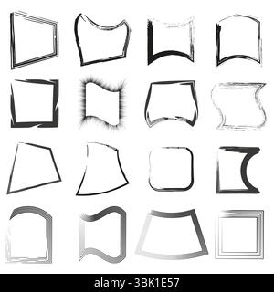 Shadow shape collection. Gray outline figures. Abstract vector icons. Minimal soft contour. Stock Vector