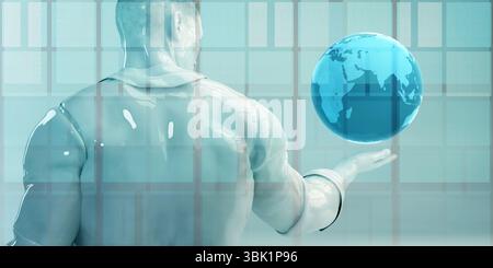 Digital Global Technology Concept Abstract Background Stock Photo