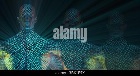 Virtual Data Technology with Backup Information Art Stock Photo