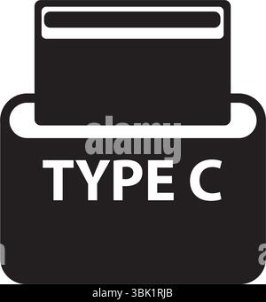 USB type C icon. Vector. Stock Vector