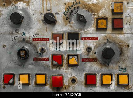 Control panel texture with lots of buttons Stock Photo