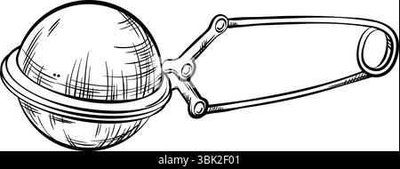 Tea Strainer Vector Isolated Outline Illustration Stock Vector
