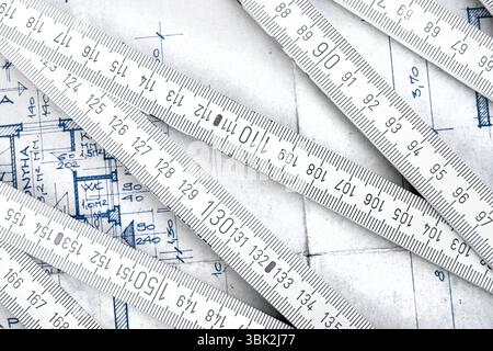 The part of architectural project with accessories Stock Photo