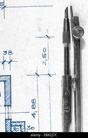 The part of architectural project with bow Stock Photo