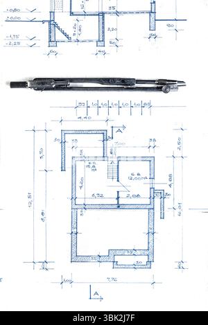 The part of architectural project with bow Stock Photo