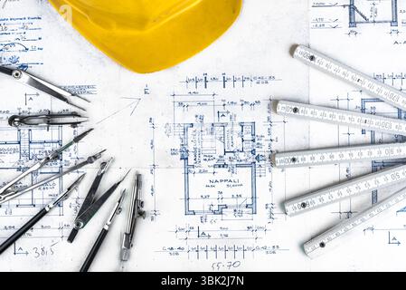 The part of architectural project with accessories Stock Photo