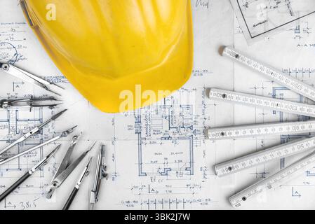 The part of architectural project with accessories Stock Photo